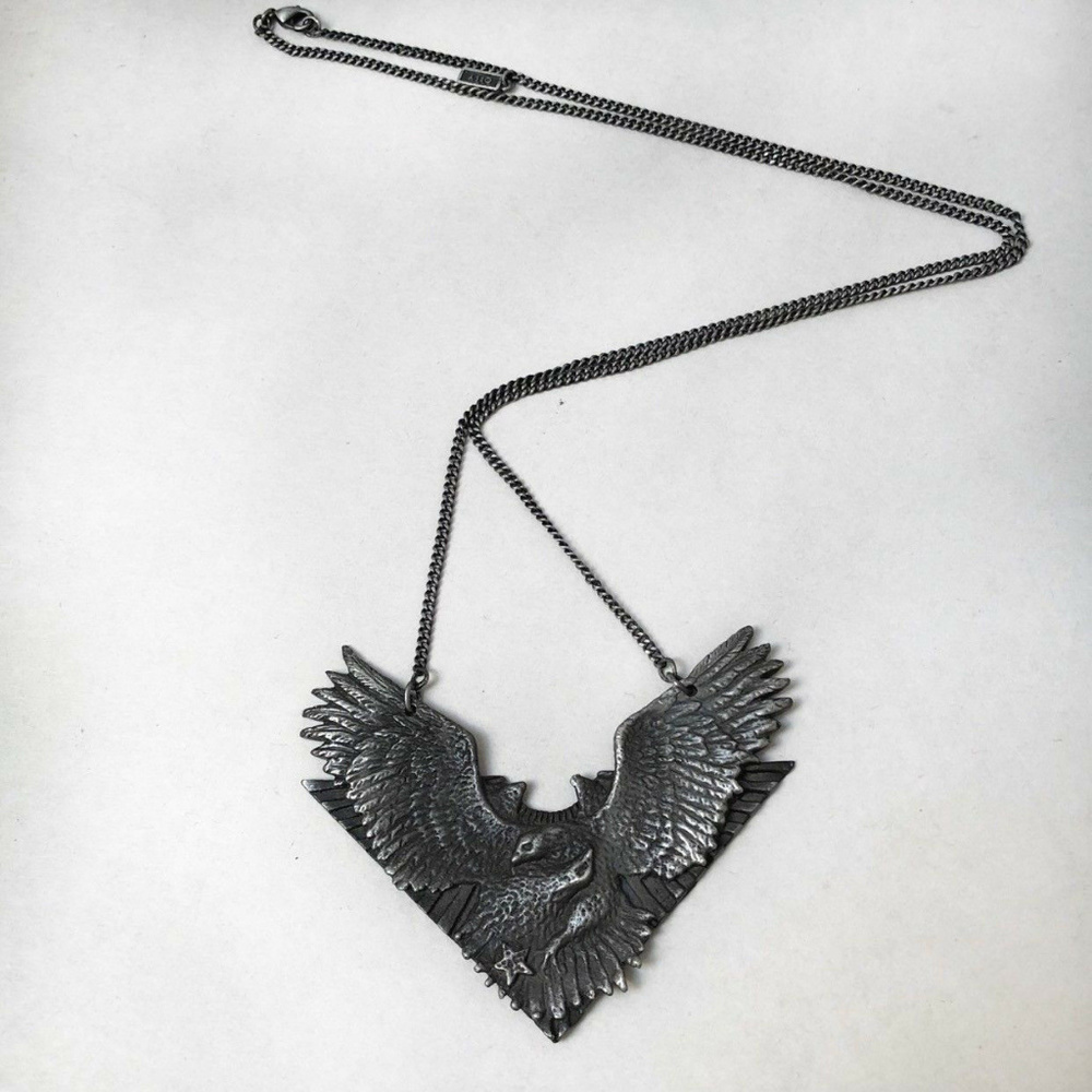 Obey Jewelry "Sun Eagle" Necklace Antique Nickel